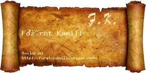 Fürst Kamill névjegykártya
